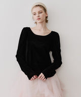 【一部カラー予約】シアーベロアパフギャザーTOPS