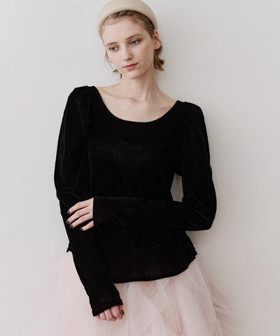 【再入荷予約】シアーベロアパフギャザーTOPS