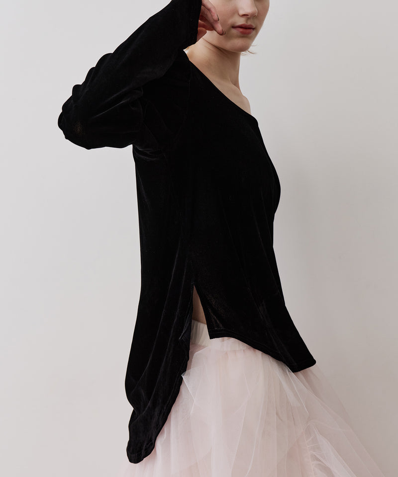 【一部カラー予約】シアーベロアパフギャザーTOPS