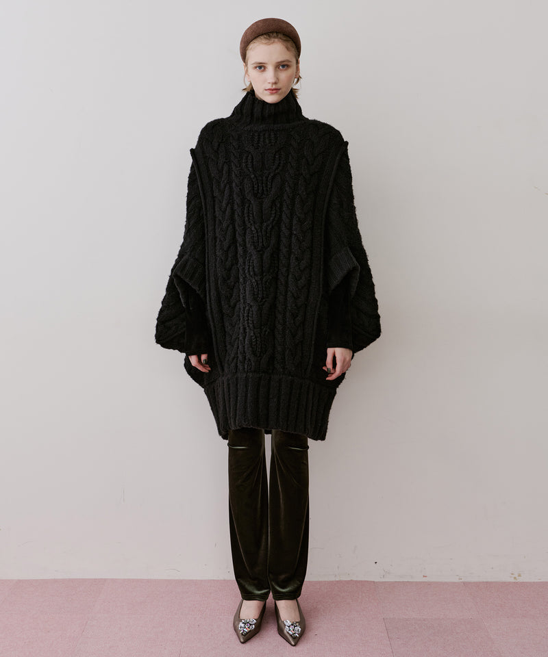 【予約】ケイブルBIGニットワンピース