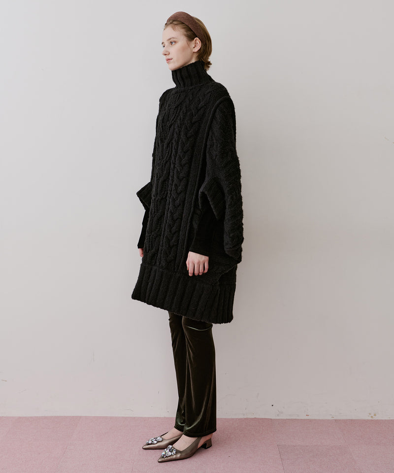 【予約】ケイブルBIGニットワンピース