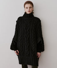 【予約】ケイブルBIGニットワンピース