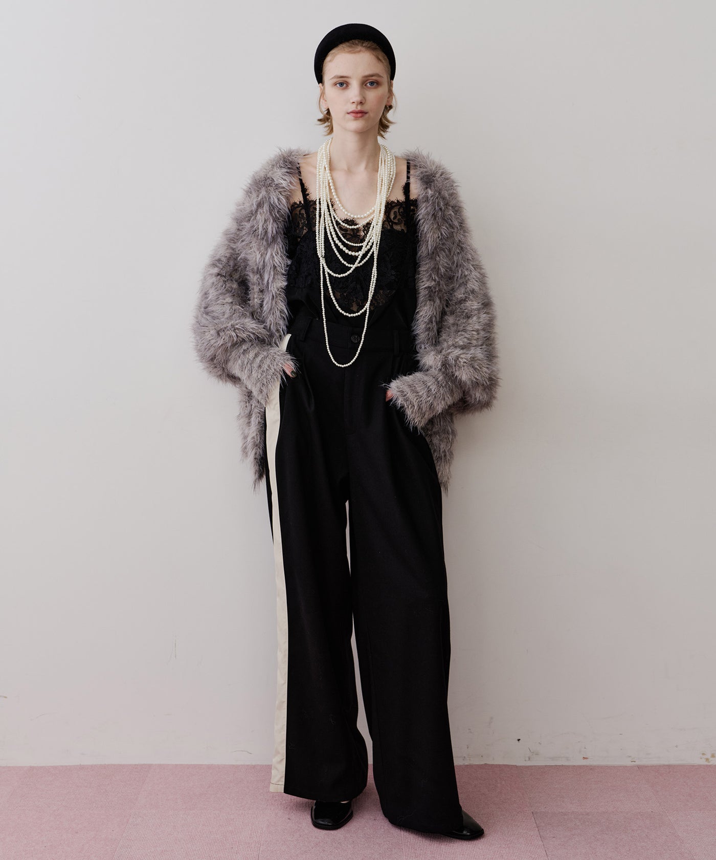 一部カラー予約】フェザーヤーンリラックス2wayカーディガン