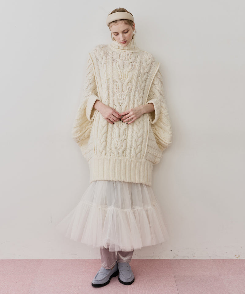 【予約】ケイブルBIGニットワンピース