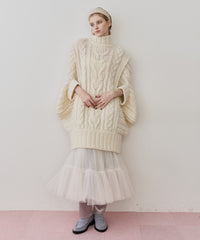 【予約】ケイブルBIGニットワンピース