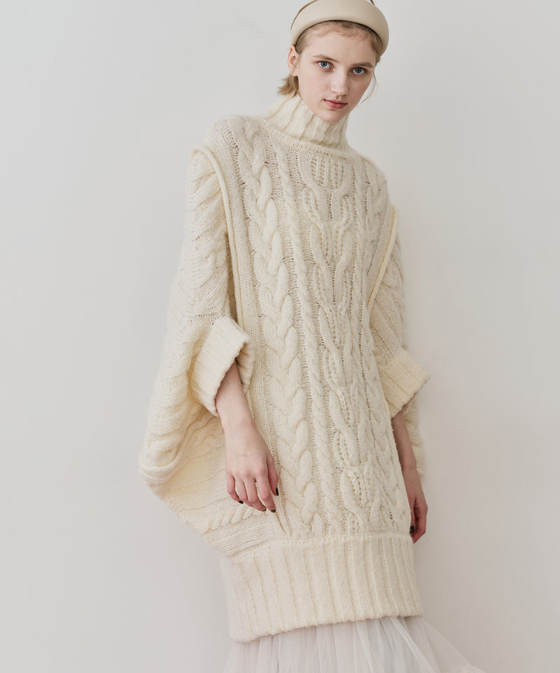 【予約】ケイブルBIGニットワンピース
