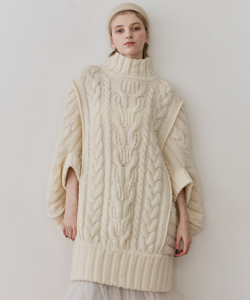 【予約】ケイブルBIGニットワンピース