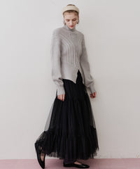 【TEN by LA BELLE ETUDE】ケーブル柄ペプラムニット