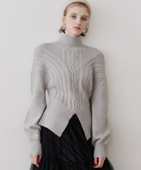 【TEN by LA BELLE ETUDE】ケーブル柄ペプラムニット