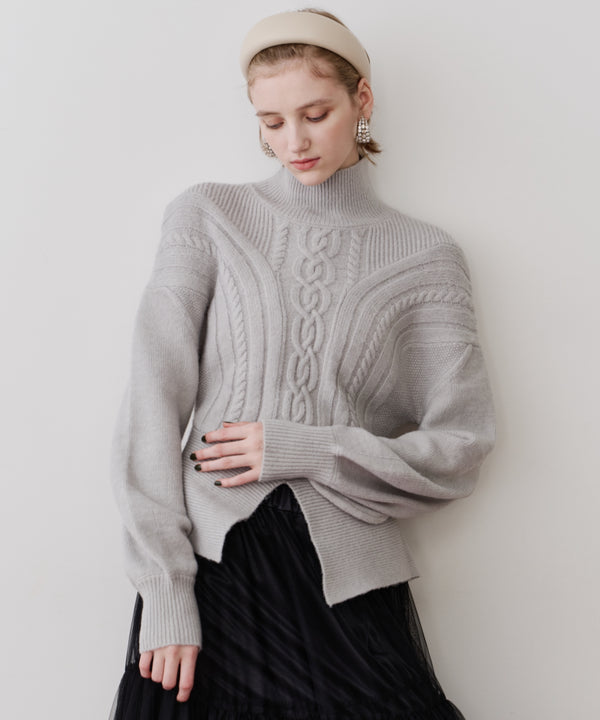 【予約】【TEN by LA BELLE ETUDE】ケーブル柄ペプラムニット
