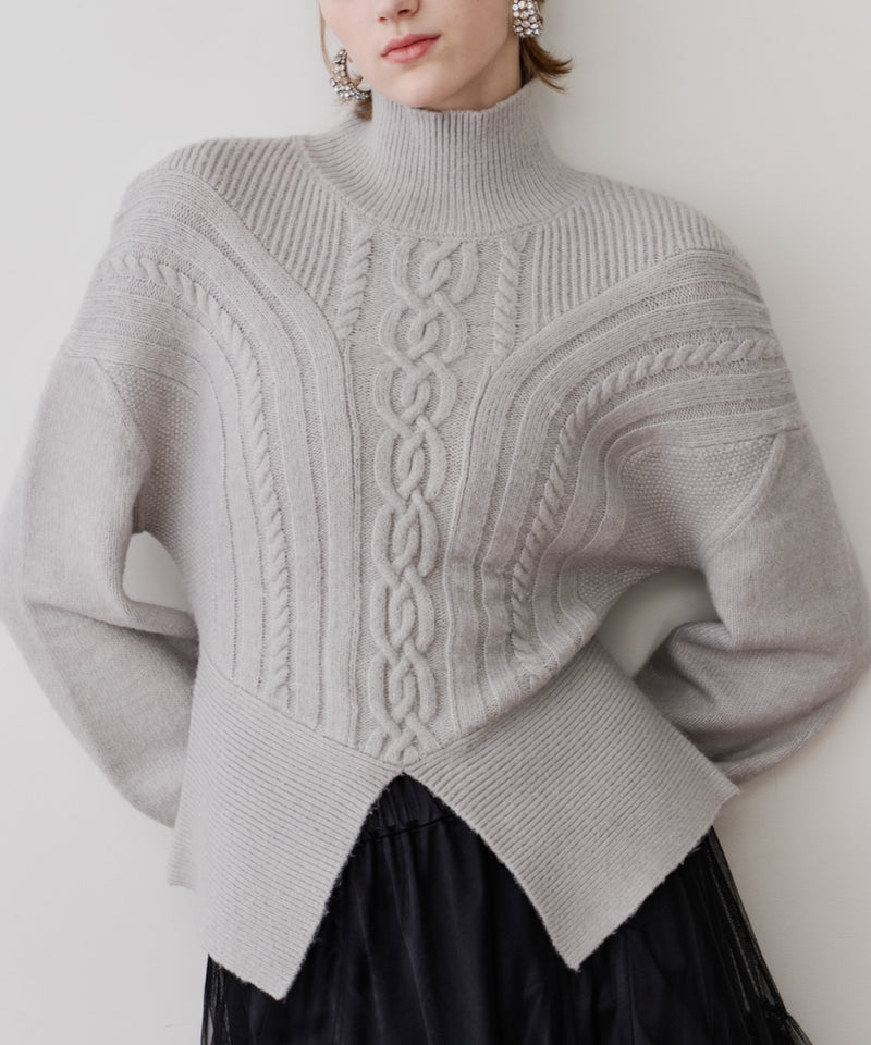 【TEN by LA BELLE ETUDE】ケーブル柄ペプラムニット