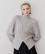 【TEN by LA BELLE ETUDE】ケーブル柄ペプラムニット