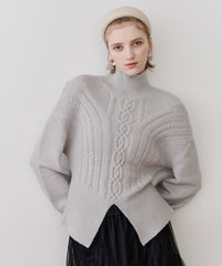 【TEN by LA BELLE ETUDE】ケーブル柄ペプラムニット