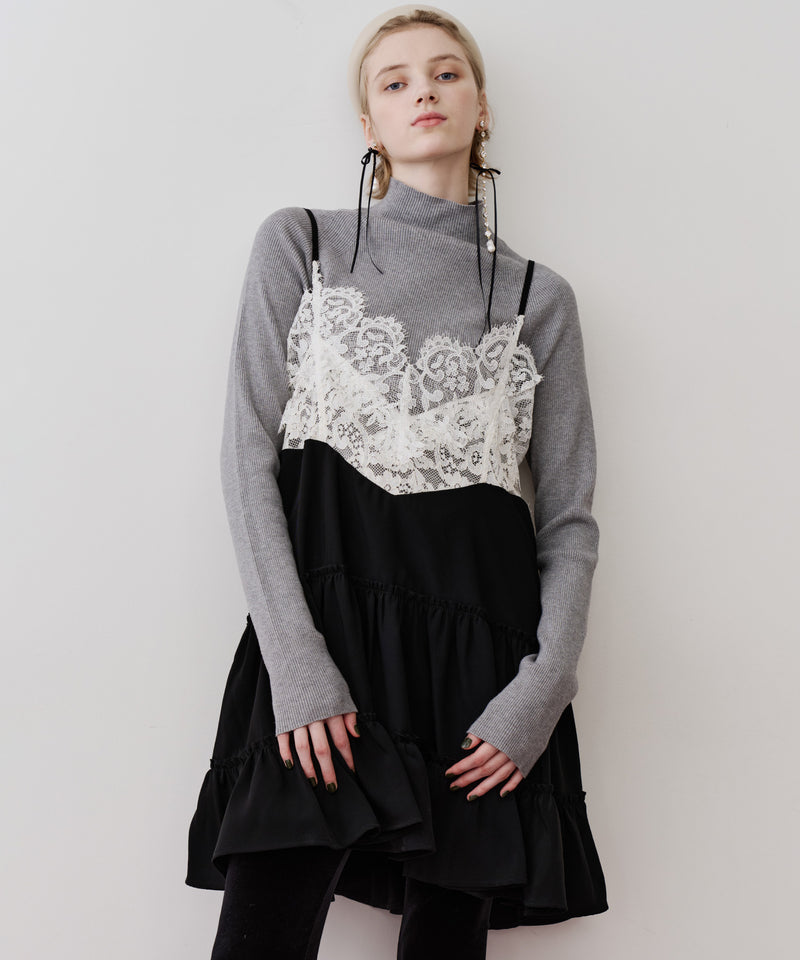 【一部カラー予約】ハイネックリブ長袖ニット