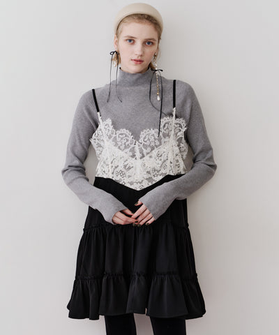 【予約】モチーフレースAラインキャミチュニック