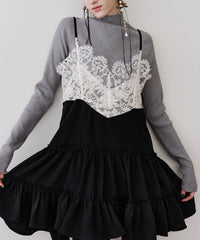 【一部カラー予約】ハイネックリブ長袖ニット