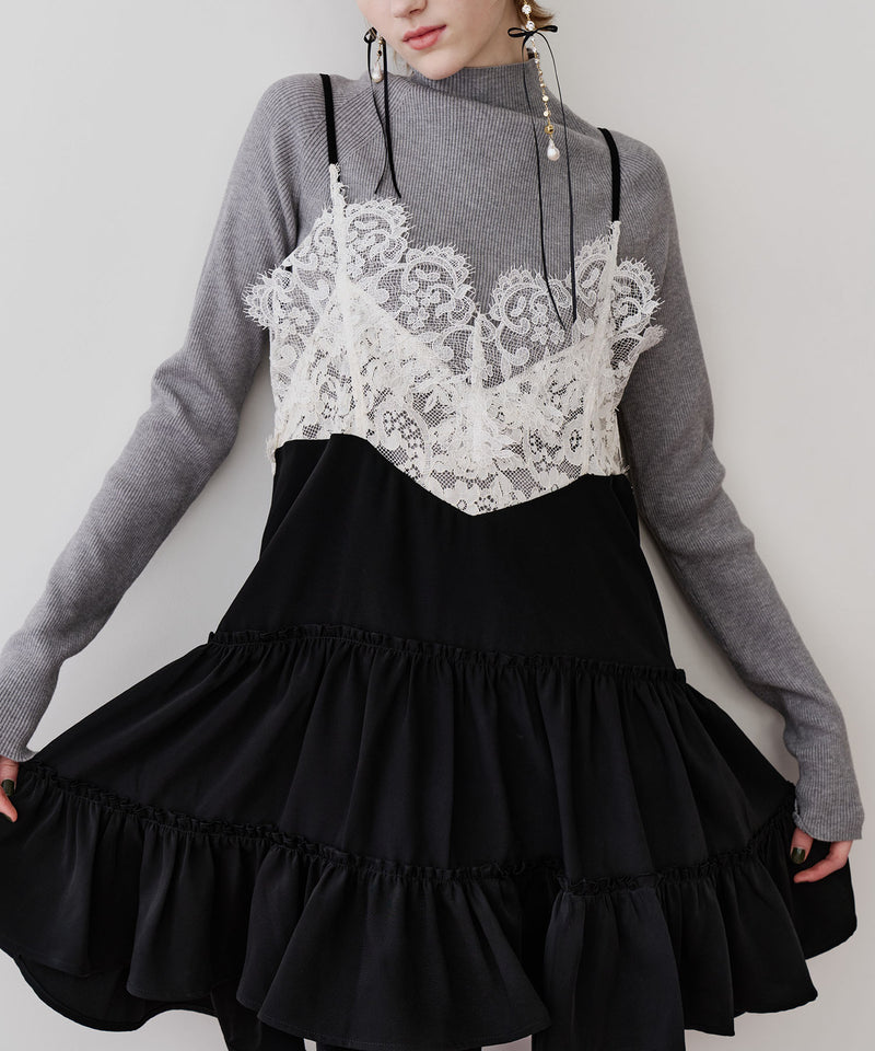 【一部カラー予約】ハイネックリブ長袖ニット