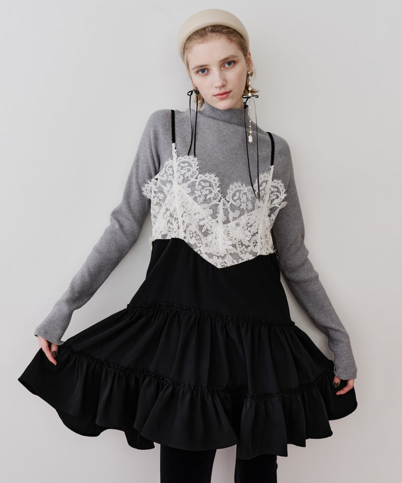 【一部カラー予約】ハイネックリブ長袖ニット