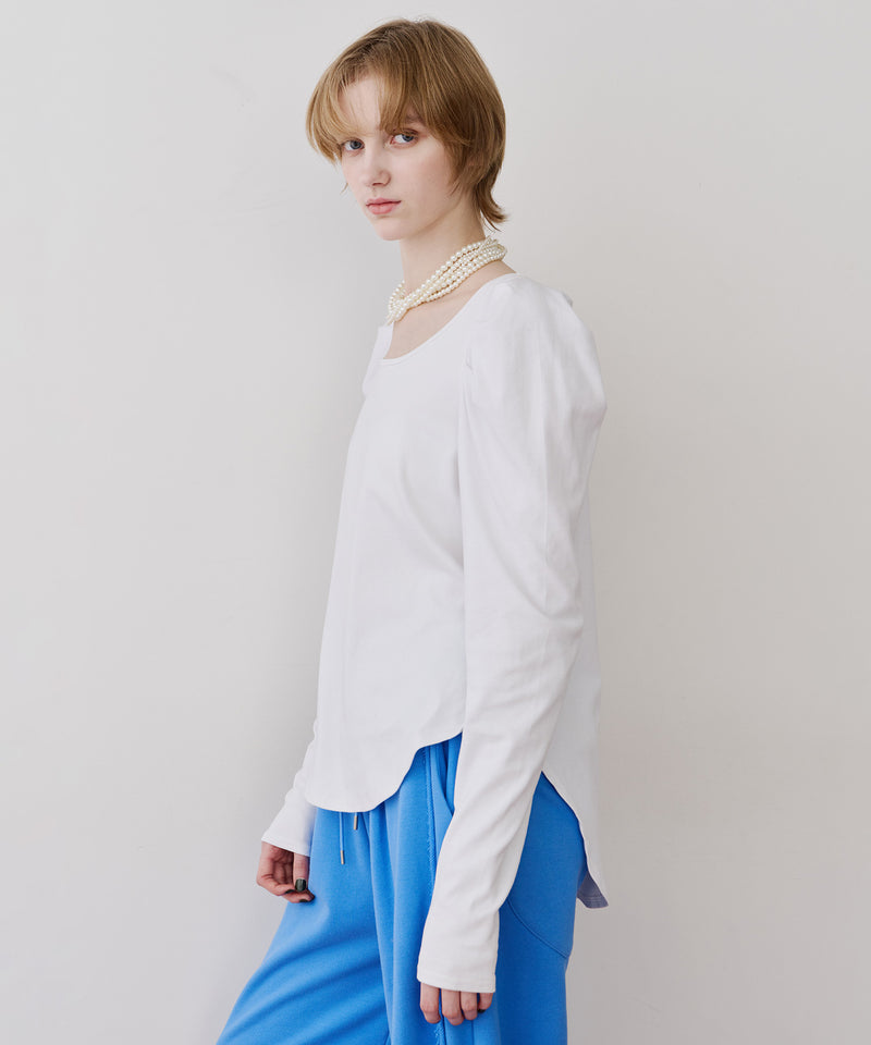 【再入荷予約】ギャザーパフロングスリーブカットソー