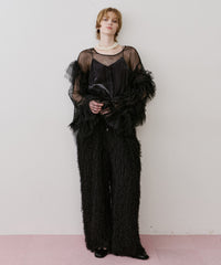 ボリュームチュールギャザーデザインTOPS