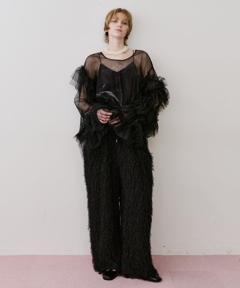 ボリュームチュールギャザーデザインTOPS