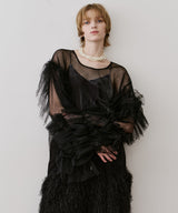 ボリュームチュールギャザーデザインTOPS