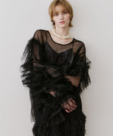 ボリュームチュールギャザーデザインTOPS