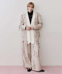 タックフレアボリュームスリーブブラウス