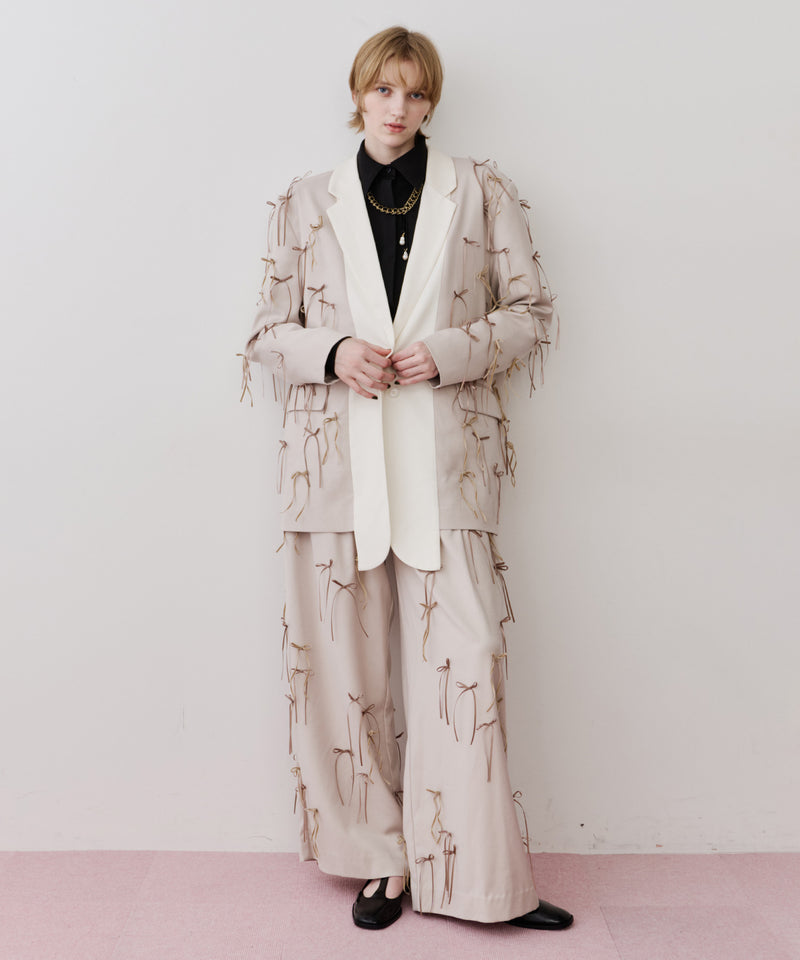 タックフレアボリュームスリーブブラウス