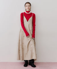 【予約】ハイネックリブ長袖ニット