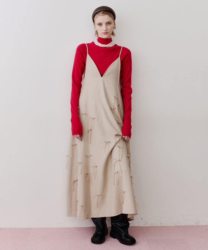 【予約】ハイネックリブ長袖ニット