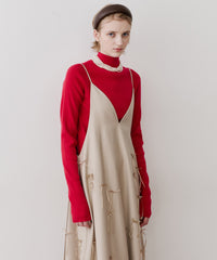 【予約】ハイネックリブ長袖ニット