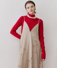 【予約】ハイネックリブ長袖ニット