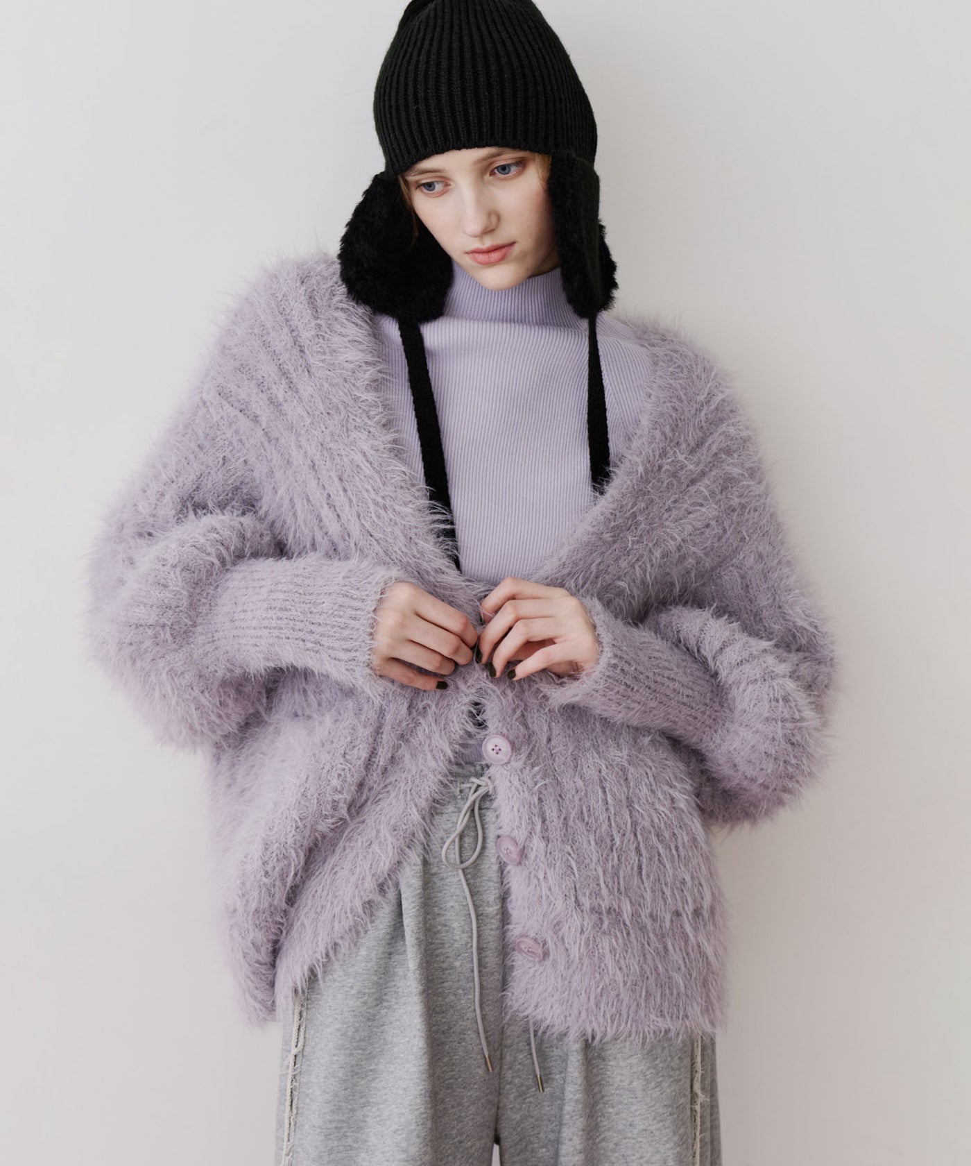 一部カラー予約】フェザーヤーンリラックス2wayカーディガン – LA