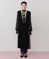 【J1U by LA BELLE ETUDE】vintage調ストライプフラワー総レースドレスOP