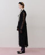 【J1U by LA BELLE ETUDE】vintage調ストライプフラワー総レースドレスOP