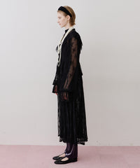 【J1U by LA BELLE ETUDE】vintage調ストライプフラワー総レースドレスOP