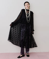 【J1U by LA BELLE ETUDE】vintage調ストライプフラワー総レースドレスOP