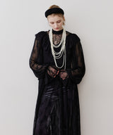 【J1U by LA BELLE ETUDE】vintage調ストライプフラワー総レースドレスOP