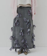 【J1U by LA BELLE ETUDE】many ribbon denim skirt
