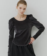 【再入荷予約】シアーベロアパフギャザーTOPS