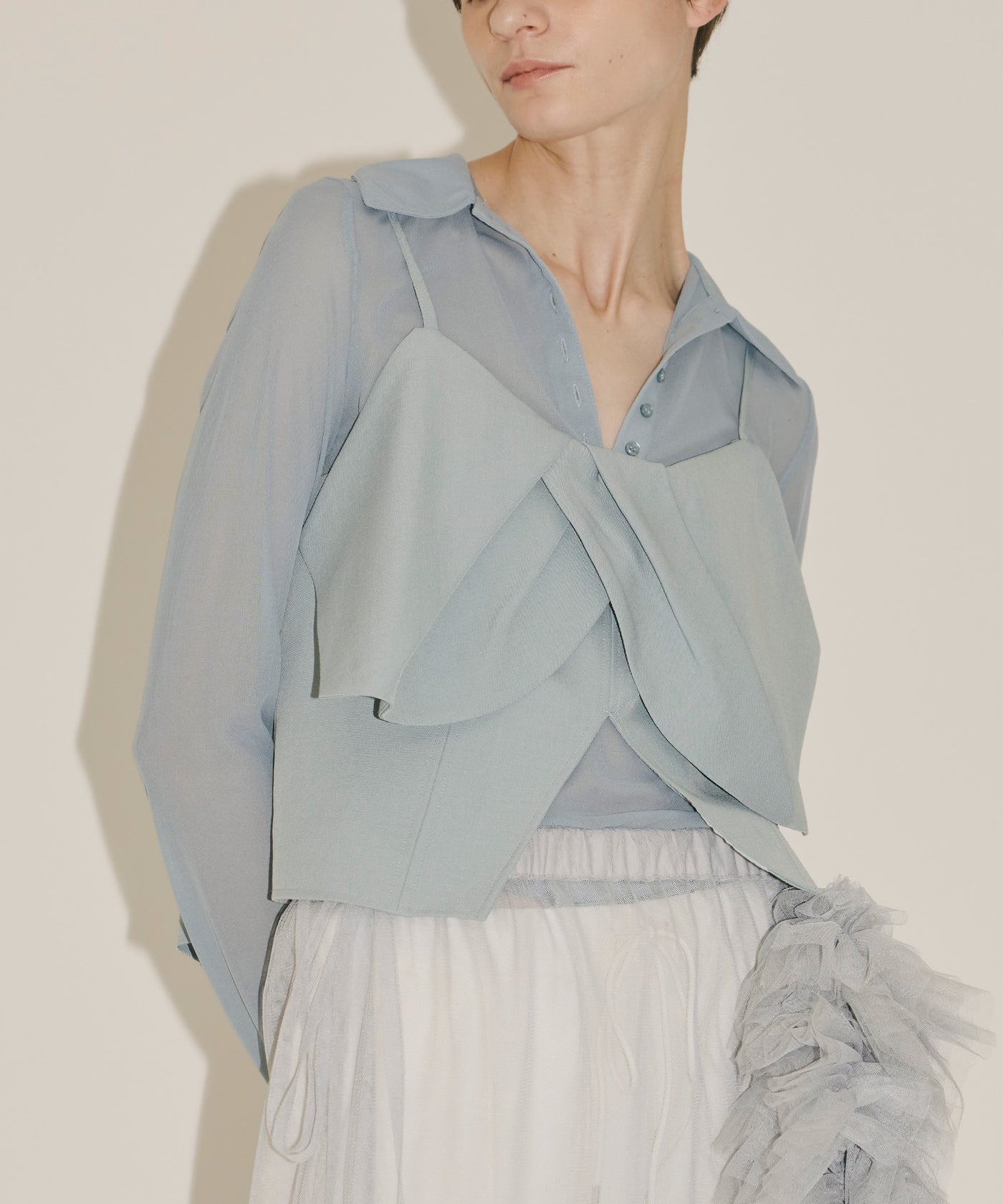 【as\"on】IVY COLLAR LONG SLEEVE◆ 襟カラー ポロシャツ I cotoni di Albini スキッパー ポロシャツ(11635606-2025