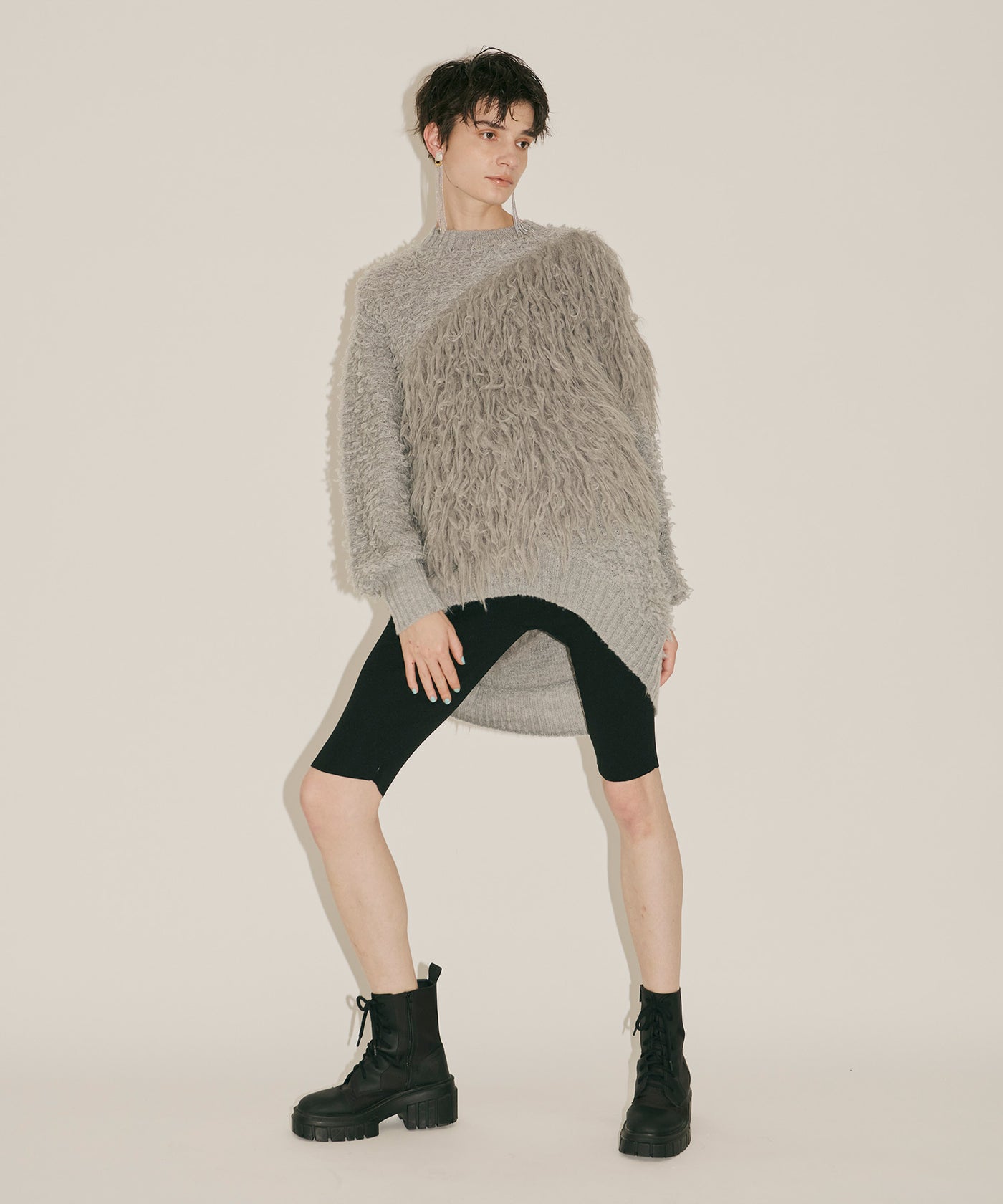 ループモヘアアシンメトリーラインニット – LA BELLE ETUDE online store