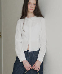 【GIUNON】round collar frill shirt / ラウンドカラーフリルシャツ