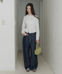 【GIUNON】round collar frill shirt / ラウンドカラーフリルシャツ