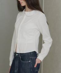 【GIUNON】round collar frill shirt / ラウンドカラーフリルシャツ