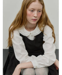 【GIUNON】round collar frill shirt / ラウンドカラーフリルシャツ