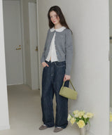 【GIUNON】round collar frill shirt / ラウンドカラーフリルシャツ