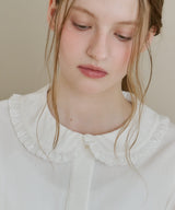 【GIUNON】round collar frill shirt / ラウンドカラーフリルシャツ