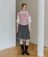 【GIUNON】round collar frill shirt / ラウンドカラーフリルシャツ